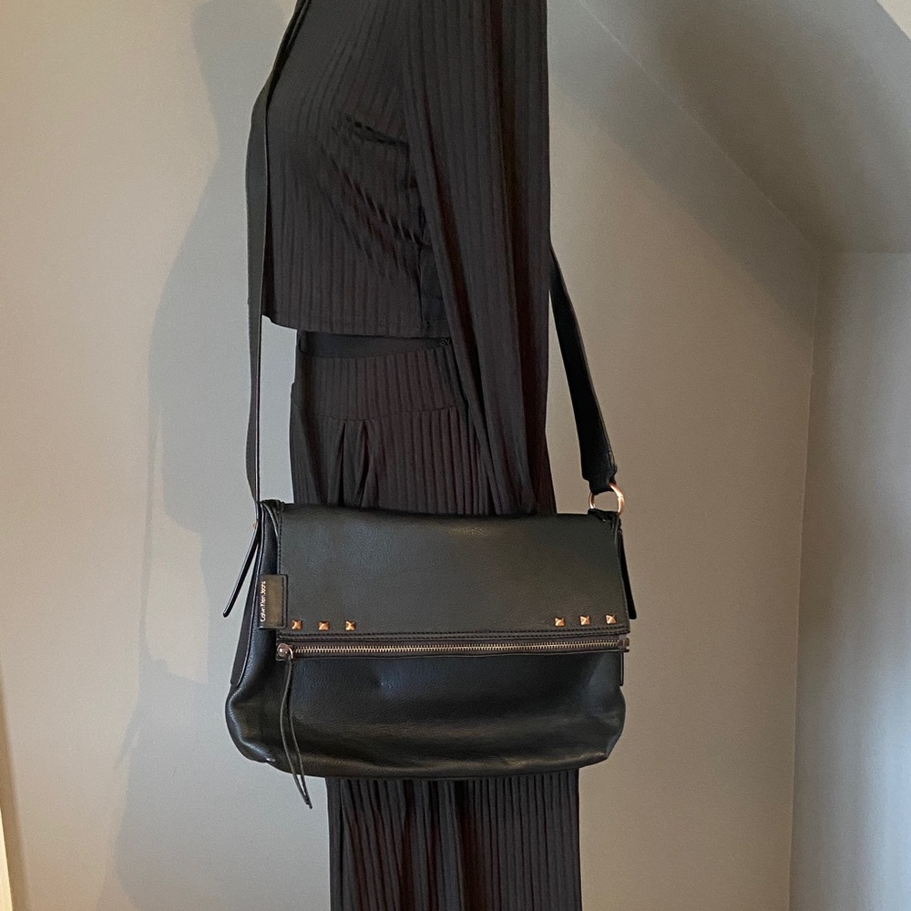 Calvin Klein Jeans Black Studded Shoulder Bag